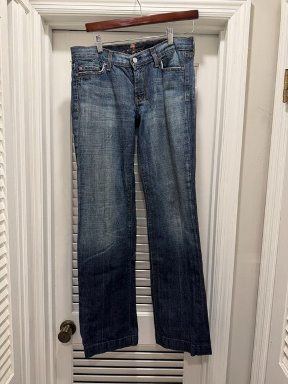VTG 7 For All Mankind Jeans Women’s 29 Blue Dojo Denim Flared Wide Leg